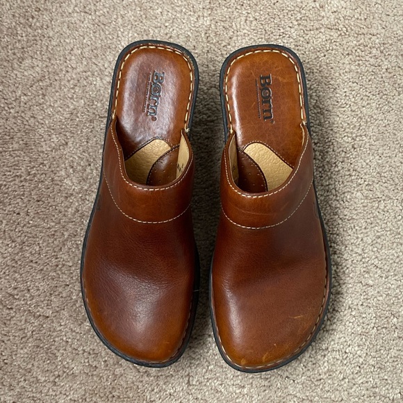 Born brown leather slip on clogs - Picture 2 of 7